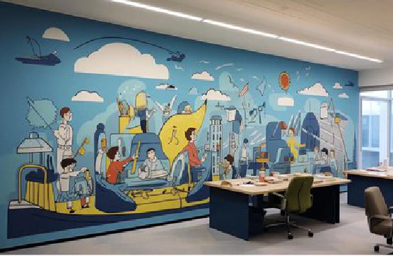 宜川办公室墙绘的特点。