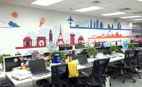 宜川教你设计办公室墙绘的方法。