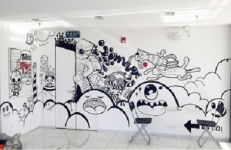 宜川手绘墙并非传统涂鸦。